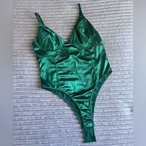 Emerald Green Satin Bodysuit Size XLarge